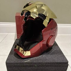 Iron Man Gold MK5 Helmet Electronic Voice Activated Open&Close Mask Autoking New