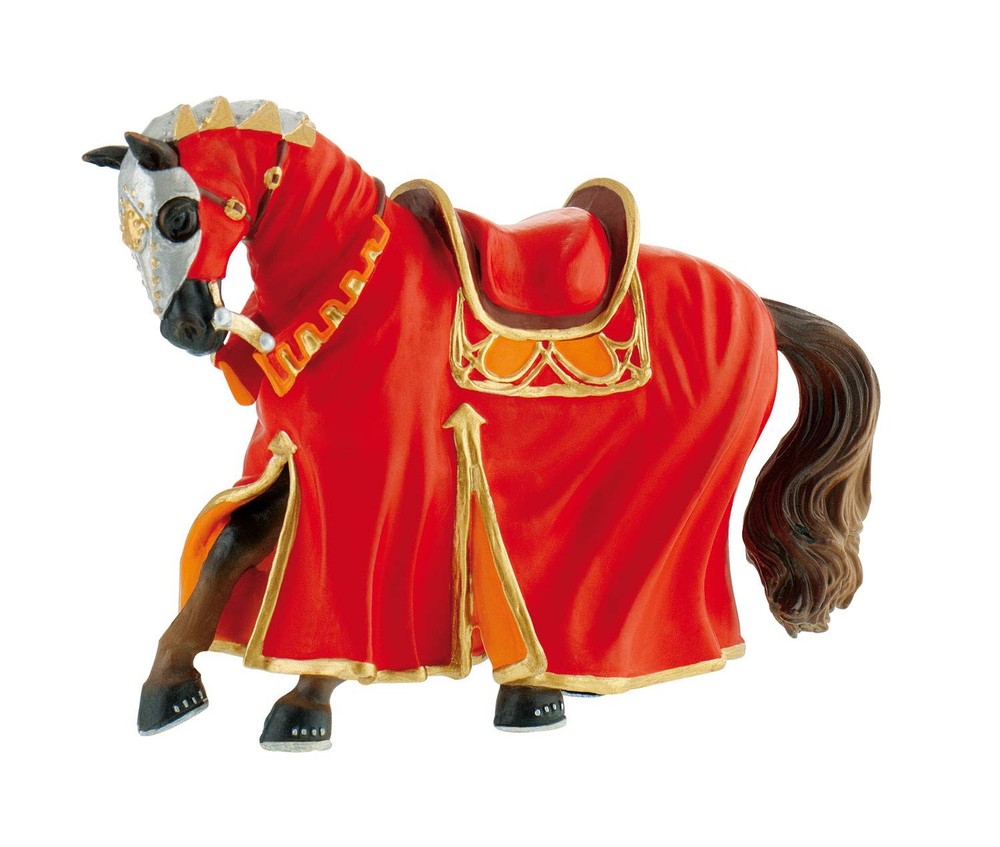 Bullyland 80768 Figure Figurine World-Tournament Horse in red, Multicoloured