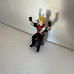 Mini Male Action Figure Adjustable Black/Red/Silver Outfit w/ Backpack