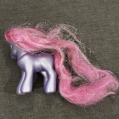 Vintage My Little Pony Petal Blossom Hasbro 2002 G3 Purple With Pink Hair MLP