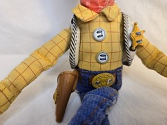 Disney Pixar Toy Story Fire Fightin’ Woody Soft Doll 2004 Drawstring WORKS READ