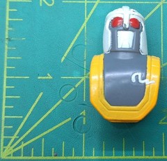Rare Vintage 1997 1.5″ Saban Kamen Rider Figure Helmet Grey/Gold/White, Red-Eyes