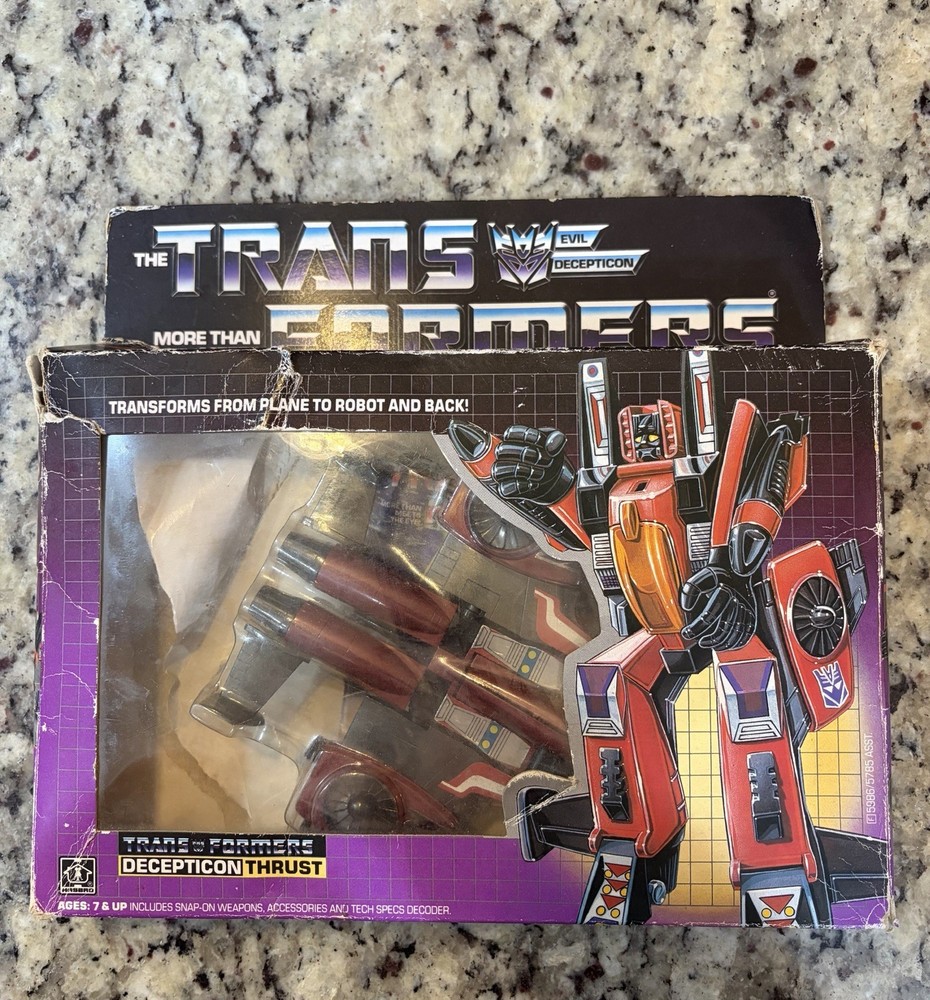 Transformers Original G1 1985 Jet Thrust With Box: Not Complete- See Notes
