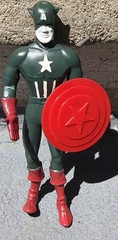 Vintage Lakeside Captain America Super Flex Action Figure and Shield 1966 Marvel