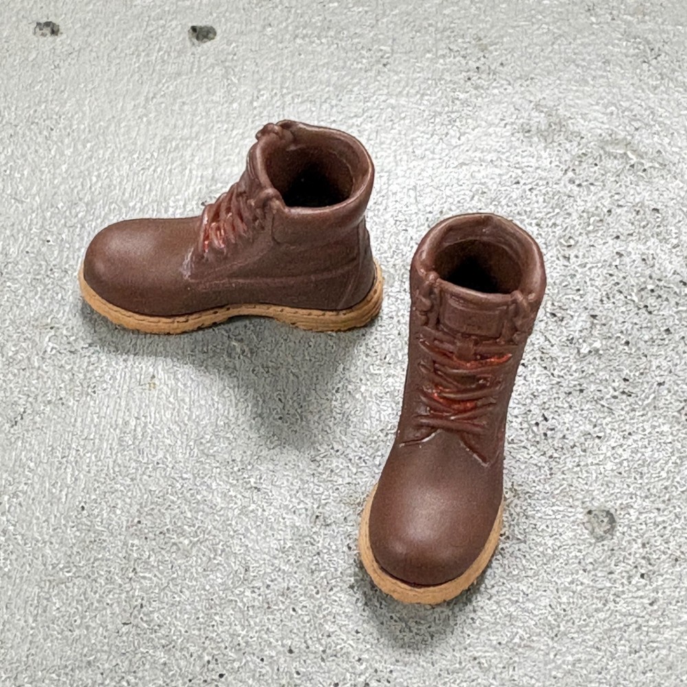 SU-MBT-BRN: 1/12 Worker Boots for 6″ Romankey Nota NW Toys body – Brown