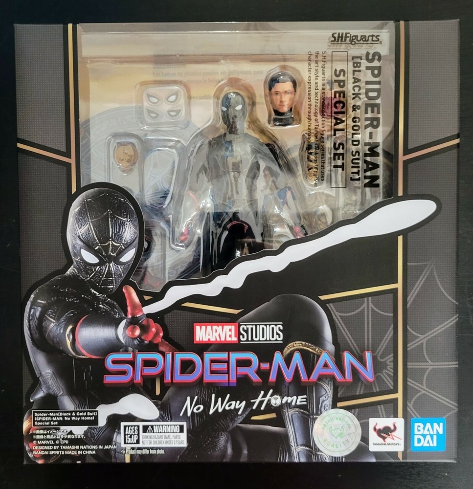 Bandai S.H.Figuarts Spider-Man No Way Home (Black &Gold Suit) Special Set