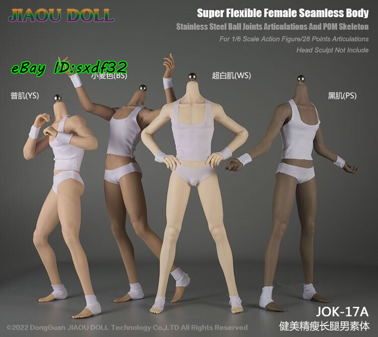 JIAOU DOLL JOK-17 1:6 Scale Super Flexible Seamless Male Body Figure Model Toys