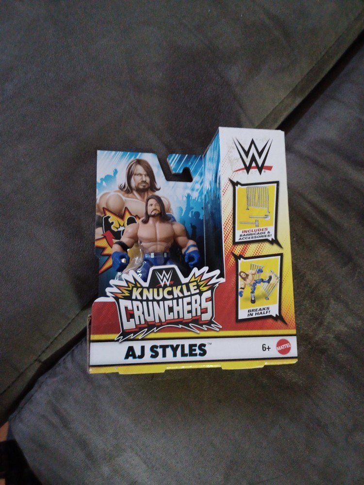 wwe mattel knuckle crunchers series 3 aj styles wrestling figure misb