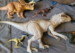 Big Jurassic World Toy Dino Lot Indominus T- Rex Mosasaurus Raptors Triceratops