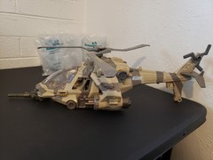 GI Joe Night Attack Chopper Helicopter Desert Camo 2002 Hasbro WORKS *READ*