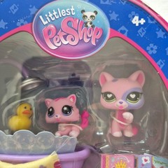 Littlest Pet Shop G7 Bath Time Play Pack Mommy & Kittens Set 562 563 564 NIB