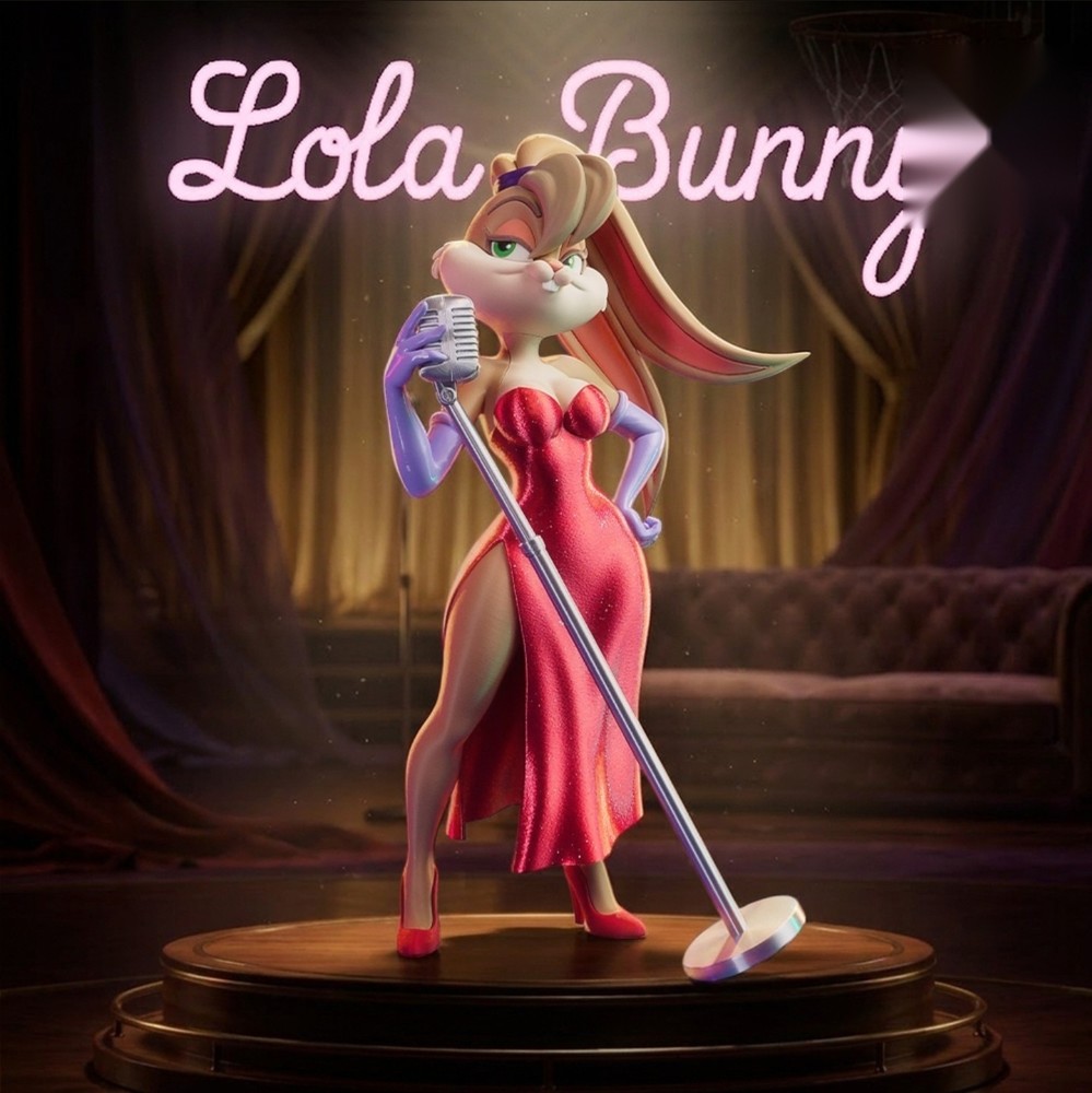Lola Bunny Singer 3D Printed Figure DIY Kit Built Painted Collector Statue