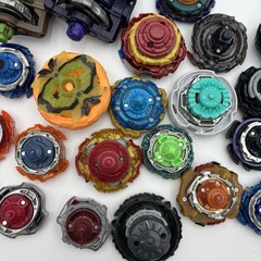 Large 90+ Piece Lot Of Beyblade Spinners, Discs, Launchers, Parts