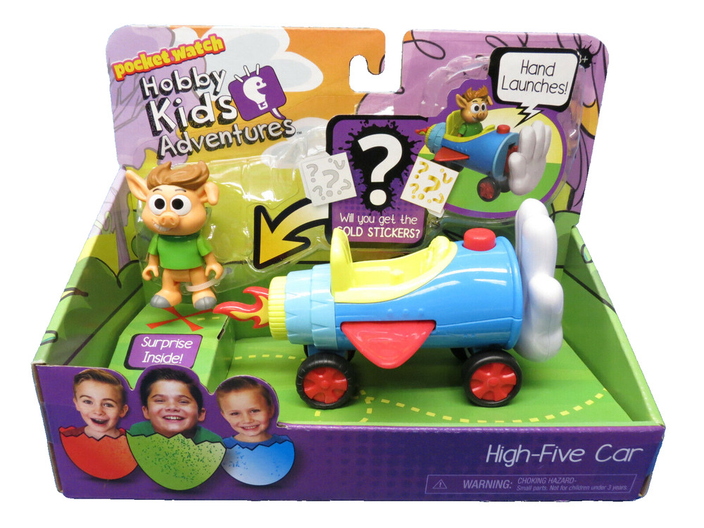 Pocket Watch HobbyKids Adventures Hand Launches High-Five Car Figure Set