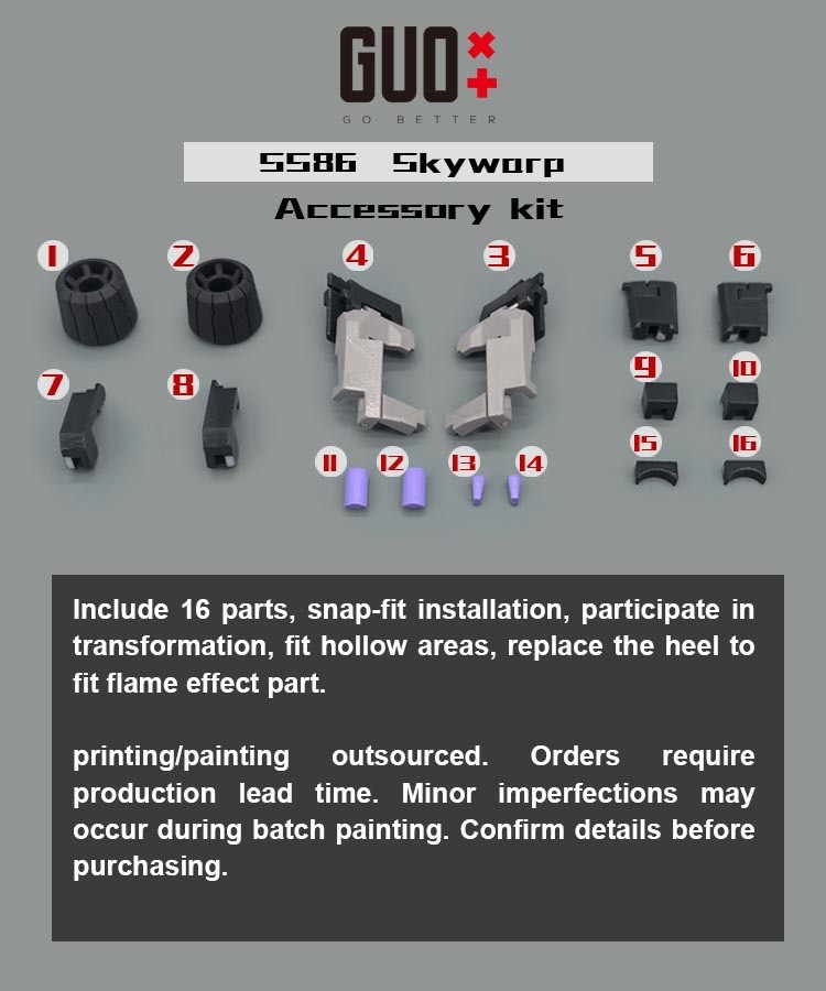 Gobetter studio GB-1169 upgrade kits for SS86 Skywarp,in stock