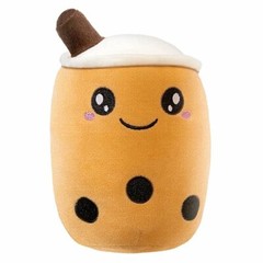 Soft Boba Milk Tea Pearl Bubble Brown White Pink Green Plush Pillow Stuffed Doll