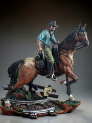 Red Dead Redemption 2 Arthur Morgan Horse Custom Hand Painted 3D Figure 25cm