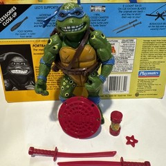 Tmnt RARE 1995 Movie Star Leo Purple/pink Weapon Variant W/card Back Playmates
