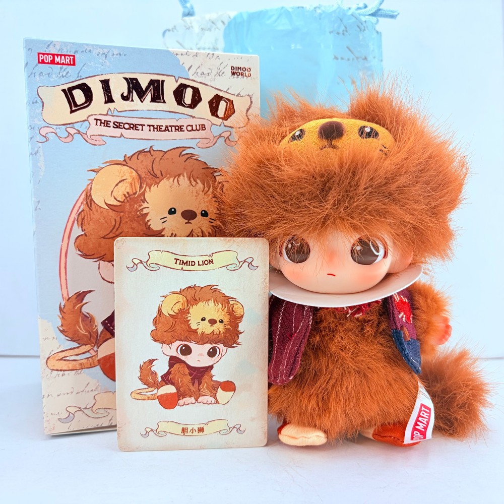 POP MART Dimoo The Secret Theatre Club Series Pendant Plush Doll – Timid Lion