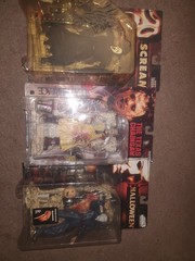 Movie Maniacs Nib Ghostface Leatherface Michael Myers Sold Out Rare Bundle