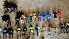 Vintage Batman Superman Joker XMen wolverine +The Shadow figures