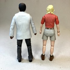 Mattel Jurassic Park Amber Collection lot John Raymond & Dr. Ellie Sattler OOB