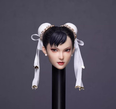 1/6 Chun Fighter Female Head Sculpt Movable Eyes For 12″ PHICEN Hot Toys Figure