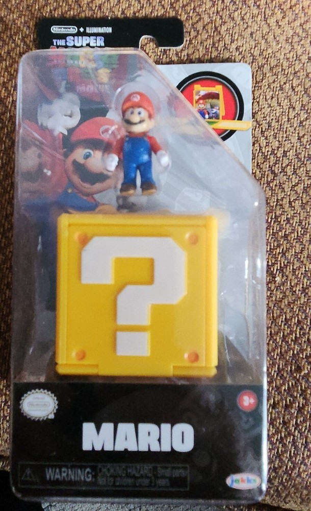 Jakks Pacific Super Mario Bros Movie Mario 1.25 in Figure w/ Question Block New