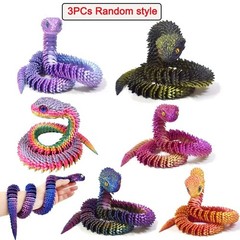 3D Printed Articulated Snake – Luminous Glow Jointed Fidget Toy Desktop Decor