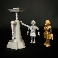 BUCK ROGERS Crichton, Twiki & Tina Figure robots 3.75 in (1:18) for vintage mego