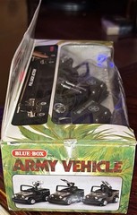Blue-box Army Vehicle Metal Die-cast Jeeps Pull Back Vtg Hong Kong New Old Stock