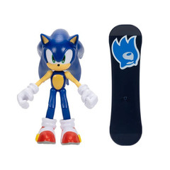 Sonic 35th Anniversary Sonic with Snowboard 4 Inch Action Figure 11 Pts Articul