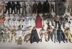 Star Wars Figures-BIG LOT. 64 FIGURES (POTF) With Accessories, Weapons, Backpaks
