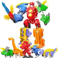 Educational 5-in-1 Dinosaur Robot Action Figures – Safe, Fun & Creative Play