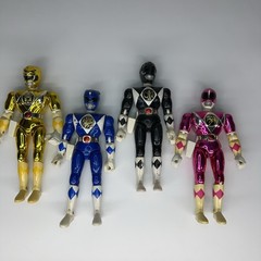 Vintage Bandai MMPR 8in Power Rangers Figures Lot Yellow Blue Black Pink