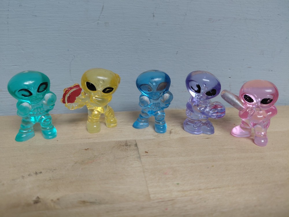 5 Translucent Alien Gumball Vending Machine Toy Mini Figure Rare