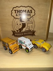 WOODEN DISNEY CARS PIXAR ! FRITTER DR DAMAGE CRUZE ! Crazy 8 Wood McQueen