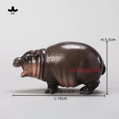 JXK Realistic Baby Hippo GK Resin Figure Cute Animal Model Collectible L 10cm
