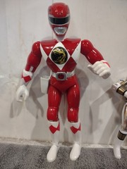 Mighty Morphin Power Rangers Red White Metallic Silver 4 Total Figures Bandai