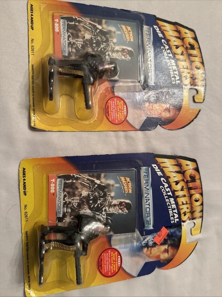 Terminator 2 Action Masters T-800 & T-1000 Miniature Die Cast Figures Vtg 1994