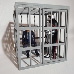 1:12 Scale Jail Prison Cell W/Bench Diorama Prop Set for 6″ Figures. Model Kit