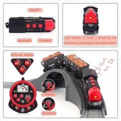 Motorized Train for Wooden Track, Remote Control Train with Magnetic Connecti…