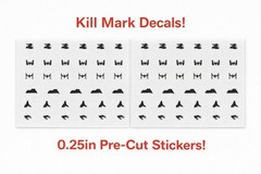 Star Wars Republic Kill Mark Decals .25in Clear Pre-Cut Stickers Hasbro 3.75