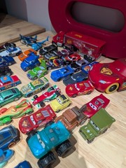 Disney Pixar Cars Die-Cast Model Lot of 34 + 11 Plastic + Carrying Case Mattel