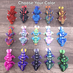 Dragon Hatchling – Choose Color – 3D Printed Flexi Fidget Desk Pet