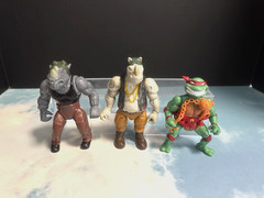 Teenage mutant Ninja turtles Playmates Action Figure lot of 3 Rocksteady Raphael