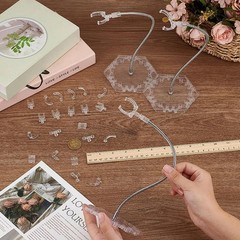 4 Pack Clear Action Figure Stand Action Display Holder Metal Support Arm