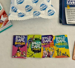 Roald Dahl Mini Brands Mini Books Lot Of 4 with Bookshelf and Bookmark