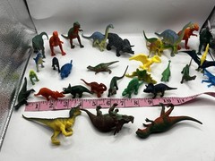 Lot of 31 Small Hard PVC Plastic Toy Dinosaur Figures Vintage Varies Small Sizes