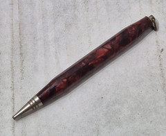 Small Short Vintage Collectible Pencil Red Marbled Shiny Advertising See Pics